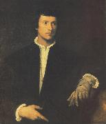 TIZIANO Vecellio Man with Gloves at oil on canvas